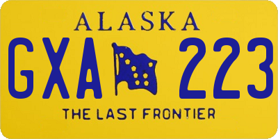 AK license plate GXA223