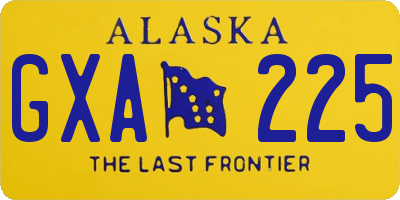 AK license plate GXA225