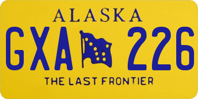 AK license plate GXA226