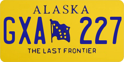 AK license plate GXA227