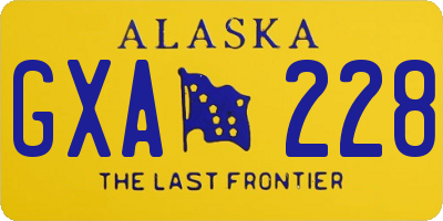 AK license plate GXA228