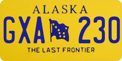 AK license plate GXA230