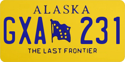 AK license plate GXA231