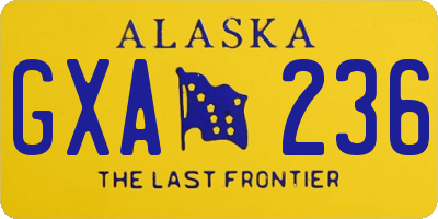 AK license plate GXA236