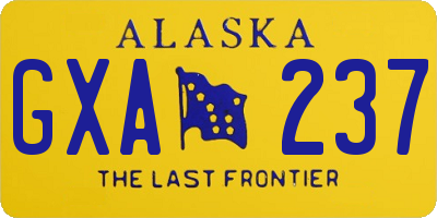 AK license plate GXA237