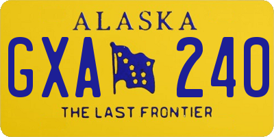 AK license plate GXA240