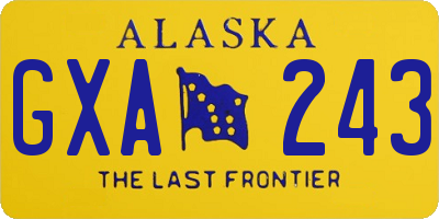 AK license plate GXA243