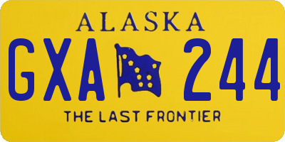 AK license plate GXA244