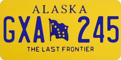 AK license plate GXA245