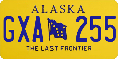 AK license plate GXA255