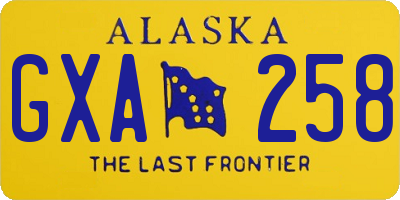 AK license plate GXA258