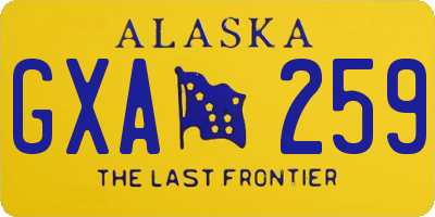 AK license plate GXA259