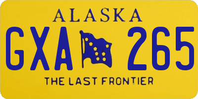 AK license plate GXA265