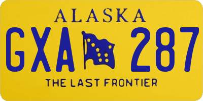 AK license plate GXA287