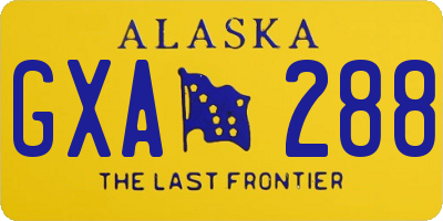 AK license plate GXA288