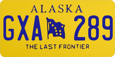 AK license plate GXA289