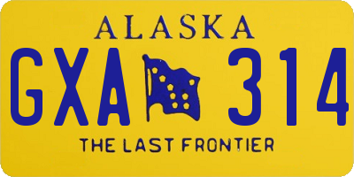 AK license plate GXA314