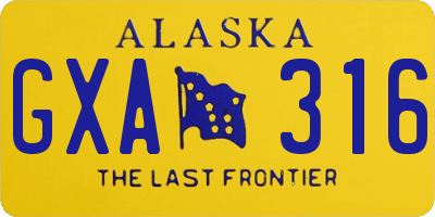 AK license plate GXA316