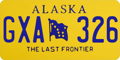 AK license plate GXA326