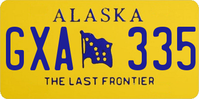 AK license plate GXA335