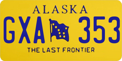 AK license plate GXA353