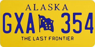 AK license plate GXA354