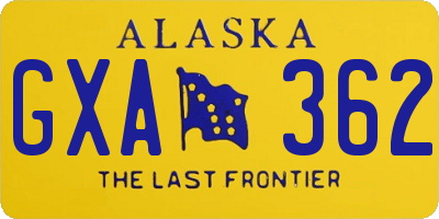 AK license plate GXA362