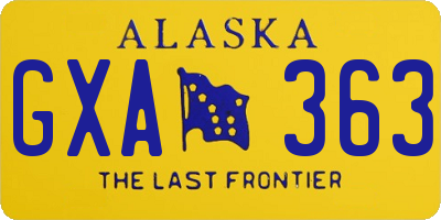 AK license plate GXA363