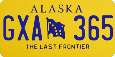 AK license plate GXA365