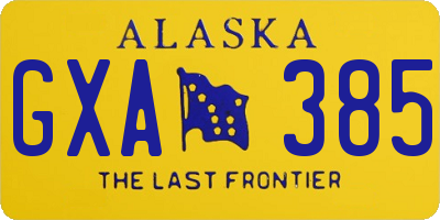 AK license plate GXA385