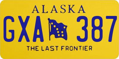 AK license plate GXA387