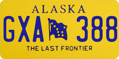 AK license plate GXA388