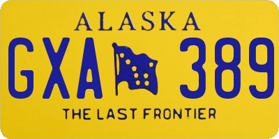 AK license plate GXA389