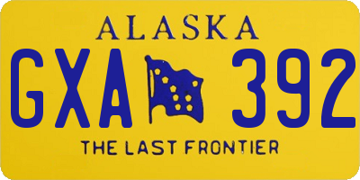 AK license plate GXA392