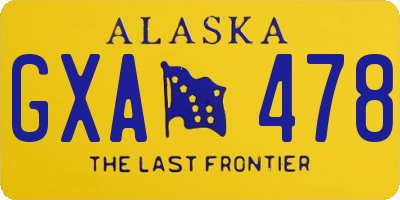 AK license plate GXA478