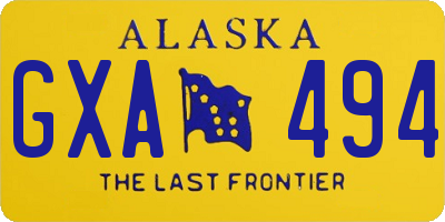 AK license plate GXA494