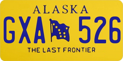 AK license plate GXA526