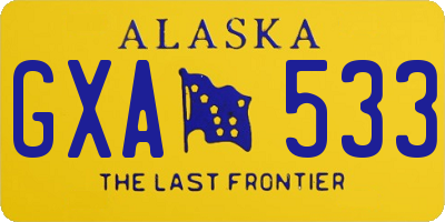 AK license plate GXA533