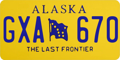 AK license plate GXA670