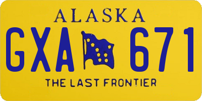 AK license plate GXA671