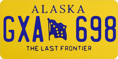 AK license plate GXA698