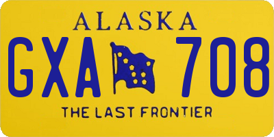 AK license plate GXA708