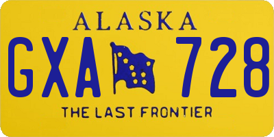 AK license plate GXA728