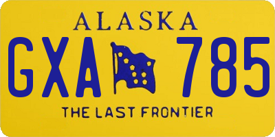 AK license plate GXA785