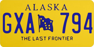 AK license plate GXA794