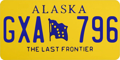 AK license plate GXA796