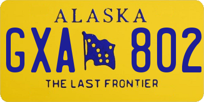 AK license plate GXA802