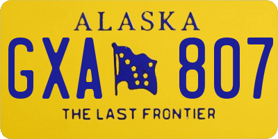 AK license plate GXA807