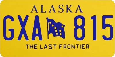 AK license plate GXA815