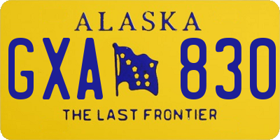 AK license plate GXA830